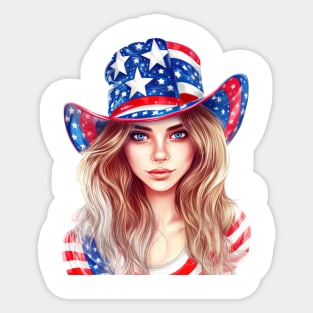 4th of July Girl #5 Sticker